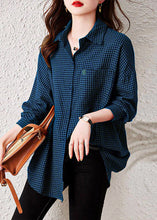 Load image into Gallery viewer, Oversized Plaid Peter Pan Collar Pockets Patchwork Cotton Shirts Long Sleeve