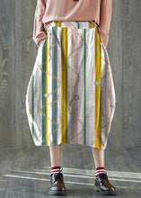 Load image into Gallery viewer, Boutique Red geometry Pockets lantern Cotton Linen Summer Skirt