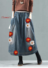 Load image into Gallery viewer, Blue Pockets Retro Patchwork Summer Skirts Denim