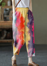 Load image into Gallery viewer, French Color Stripes Elastic Waist Harem Summer Pants Linen