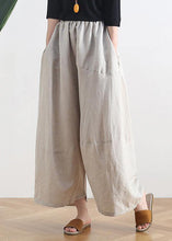 Load image into Gallery viewer, 20 summer stitching thin women&#39;s new cotton and linen nude wide-leg pants