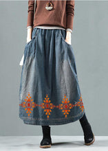 Load image into Gallery viewer, Blue Pockets Retro Patchwork Summer Skirts Denim