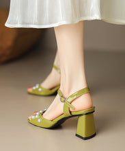 Load image into Gallery viewer, 2024 New Chunky Heel Pearl One Line French Open Toe Sandals