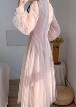 Load image into Gallery viewer, 2024 New Pink Mesh Tulle Nail Bead Bubble Sleeve Dress