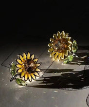 Load image into Gallery viewer, 2024 New Yellow Sterling Silver Overgild Zircon Enamel Sunflower Stud Earrings