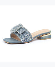 Load image into Gallery viewer, 2024 Summer New Blue Zircon Peep Toe Slide Sandals