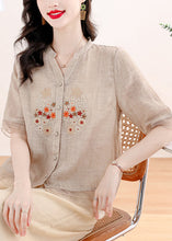 Load image into Gallery viewer, 2024 Summer New Linen Embroidered Top and Pants Two Piece Set