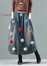 Load image into Gallery viewer, Blue Pockets Retro Patchwork Summer Skirts Denim