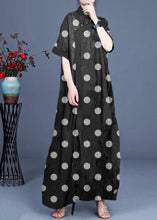 Load image into Gallery viewer, Classy Black polka dots Patchwork Oriental Long Dress Summer