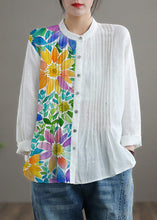 Load image into Gallery viewer, Organic White Linen Shirt Tunics Women Ramie Blouse