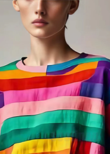 Load image into Gallery viewer, Fitted Multicolour Striped Patchwork Cotton Tank Summer