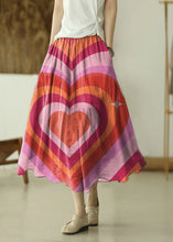 Load image into Gallery viewer, Plus Size green stripes elastic waist Asymmetrical A line Skirts Spring