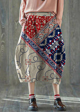 Load image into Gallery viewer, Boutique White bamboo Pockets lantern Cotton Linen Summer Skirt