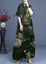 Load image into Gallery viewer, Classy Black polka dots Patchwork Oriental Long Dress Summer