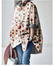 Load image into Gallery viewer, Pink Crane Peter Pan Collar Low High Design Cotton Shirt Long Sleeve