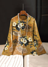 Load image into Gallery viewer, Chinese Style Black flower Embroideried Button Silk Coat Long Sleeve