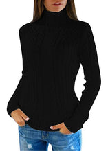 Load image into Gallery viewer, American Style White Hign Neck Slim Fit Knit Sweaters Fall