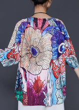 Load image into Gallery viewer, Apricot Floral Silk Blouse Top Oversized Summer