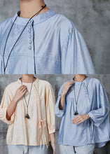 Load image into Gallery viewer, Apricot Linen Shirt Tops Oversized Lace Up Summer