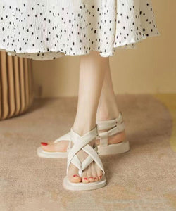 Apricot Versatile Flat Bottomed Strappy Roman Sandals