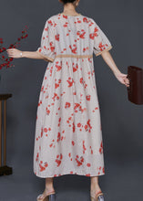 Load image into Gallery viewer, Art Apricot Cinched Plum Blossom Print Cotton Holiday Dress Summer