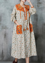 Load image into Gallery viewer, Art Apricot Embroidered Patchwork Linen Robe Dresses Spring