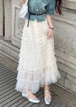 Load image into Gallery viewer, Art Beige Elastic Waist Tulle Maxi Cake Skirts Summer