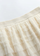 Load image into Gallery viewer, Art Beige Elastic Waist Tulle Maxi Cake Skirts Summer