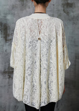 Load image into Gallery viewer, Art Beige Oversized Patchwork Lace Knit Top Spring