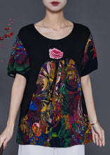 Load image into Gallery viewer, Art Black Embroideried Patchwork Tasseled Cotton Tank Tops Summer