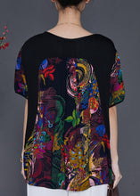 Load image into Gallery viewer, Art Black Embroideried Patchwork Tasseled Cotton Tank Tops Summer