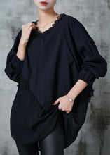 Load image into Gallery viewer, Art Black Oversized Patchwork Cotton Shirt Tops Summer