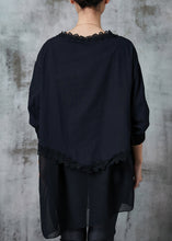 Load image into Gallery viewer, Art Black Oversized Patchwork Cotton Shirt Tops Summer