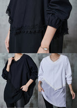 Load image into Gallery viewer, Art Black Oversized Patchwork Cotton Shirt Tops Summer