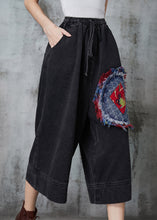 Load image into Gallery viewer, Art Black Oversized Patchwork Denim Wide Leg Pants Summer