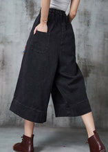 Load image into Gallery viewer, Art Black Oversized Patchwork Denim Wide Leg Pants Summer