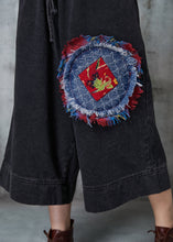 Load image into Gallery viewer, Art Black Oversized Patchwork Denim Wide Leg Pants Summer