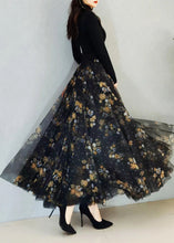 Load image into Gallery viewer, Art Black Print High Waist Exra Large Hem Tulle Skirts Spring