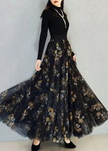 Load image into Gallery viewer, Art Black Print High Waist Exra Large Hem Tulle Skirts Spring