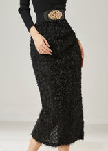 Load image into Gallery viewer, Art Black Silm Fit Side Open Knit Skirt Summer