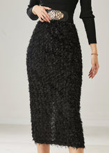 Load image into Gallery viewer, Art Black Silm Fit Side Open Knit Skirt Summer