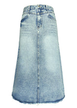 Load image into Gallery viewer, Art Blue Pockets Tasseled High Waist Denim Skirt Summer