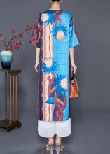 Load image into Gallery viewer, Art Colorblock V Neck Print Silk Holiday Dress Summer