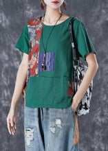 Load image into Gallery viewer, Art Green Oversized Patchwork Applique Cotton Tank Summer