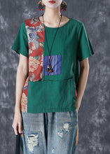 Load image into Gallery viewer, Art Green Oversized Patchwork Applique Cotton Tank Summer