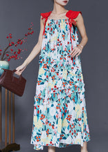 Load image into Gallery viewer, Art Green Ruffled Cold Shoulder Chiffon Vacation Dresses Summer