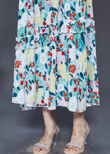 Load image into Gallery viewer, Art Green Ruffled Cold Shoulder Chiffon Vacation Dresses Summer