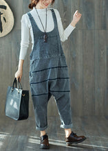 Load image into Gallery viewer, Art Grey Oversized Patchwork Cotton Denim Jumpsuit Spring