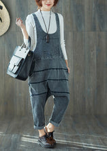 Load image into Gallery viewer, Art Grey Oversized Patchwork Cotton Denim Jumpsuit Spring