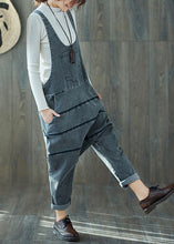 Load image into Gallery viewer, Art Grey Oversized Patchwork Cotton Denim Jumpsuit Spring